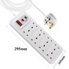 EXTRASTAR Universal Extension Lead, 8 Way Outlets Surge Protection Power