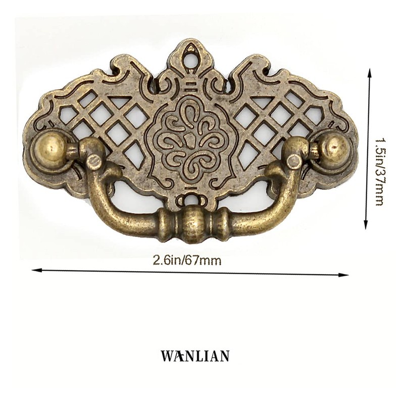 WANLIAN Handles Vintage Antique Bronze Cabinet Retro Knobs Handle (1)