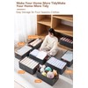 Ruucy 3 Pack Foldable Storage Box, Fabric Boxes with Handles,