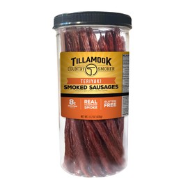 Tillamook Country Smoker Real Hardwood Smoked Sausages, Teriyaki, 15.2 Ounce Tall Jar, 20 Count