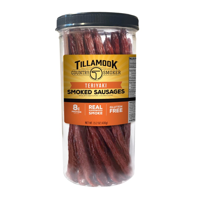 Tillamook Country Smoker Real Hardwood Smoked Sausages, Teriyaki, 15.2 Ounce