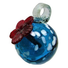 Generic Parasol Hummingbird Feeder Mini 3 Inch Droplet Hand Blown Recycled Glass (Asst32)