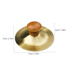ibasenice 4pcs Finger Cymbals with Wooden Handles Copper Band Cymbals Mini Marching Cymbals Hand Cymbal Belly D ance Music Instrument