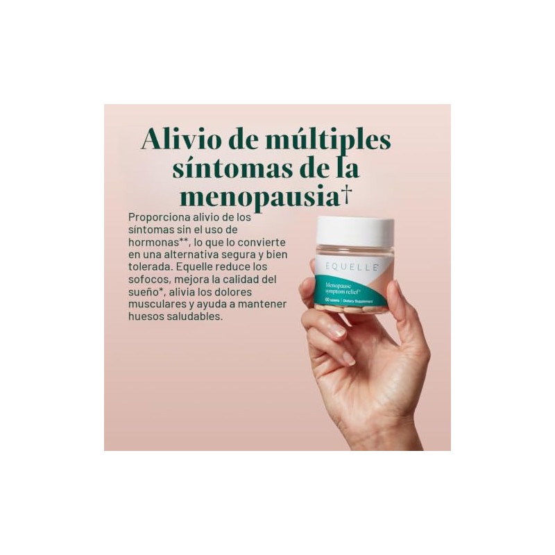 Equelle Alivio Multisíntoma Menopausia Suplemento Apoyar Sofocos Sueño Dolores Musculares