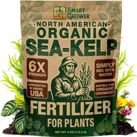 Organic Sea Kelp Fertilizer for Plants – Water-Soluble – Makes 100 Gallons – Kelp Meal Concentrate Plant Food – for Indoor Gardens, Hydroponics, Vegetables, Houseplants - Smart Grower - 4oz Bag