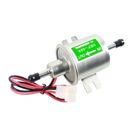 GOIPKO HEP-02A Universal Electric Fuel Pump 24V 3-6PSI Low Pressure Diesel Gasoline Inline Fuel Pump Compatible with Motorcycle Carburetor Lawn Mower Generator (Silver)