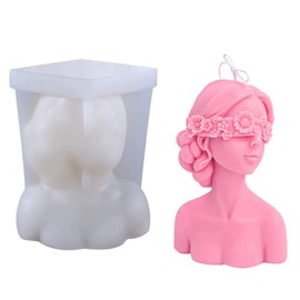 3D Candle Silicone Mold, Closed Eye Girl Mold, DIY Candle Plaster Soap Craft Making Tool