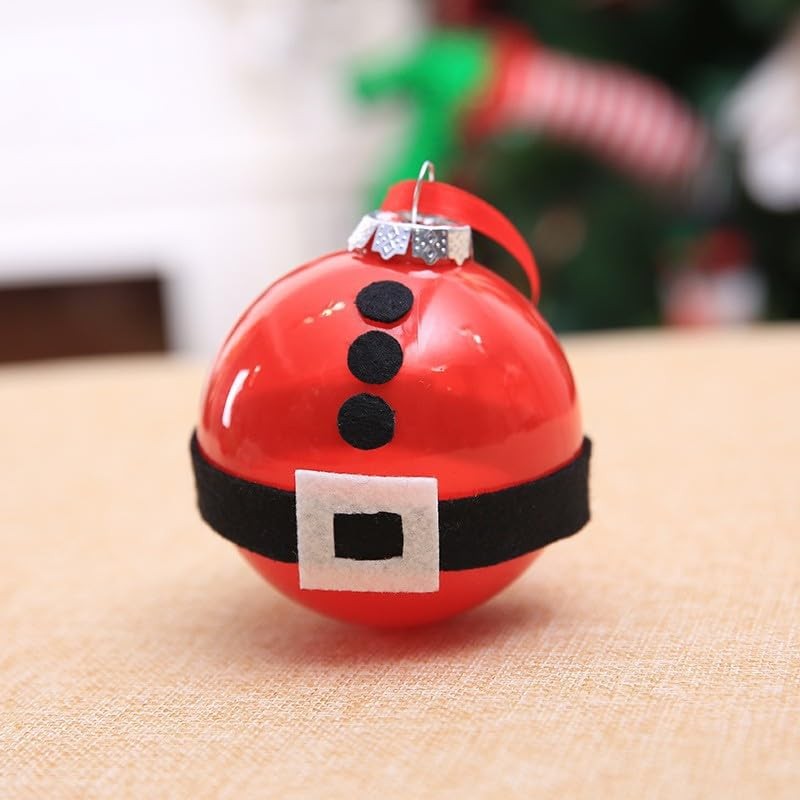 Fassory 3 Pcs 8cm Santa & Elves Christmas Baubles, Hanging