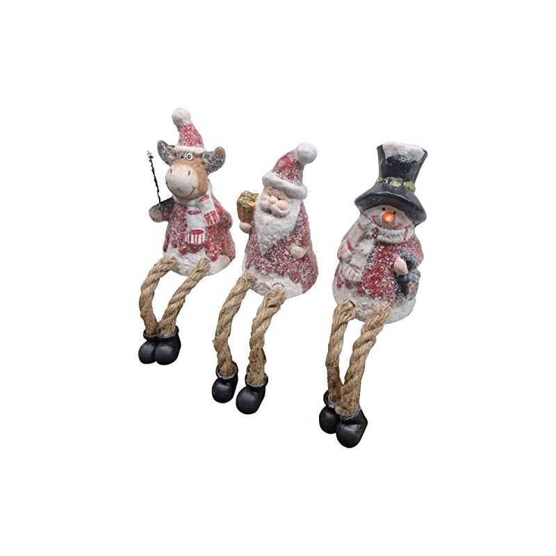 Fachhandel Plus Decorative figures, edge stool, Santa Claus, snowman, elk,