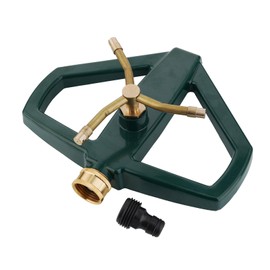 Fecovanti Metal Rotating Water Sprinkler for Lawn,Brass 3 Arm Impact Heavy Duty Whirling Circular Sprinkler，Suitable for Small lawns and Gardens, Yards
