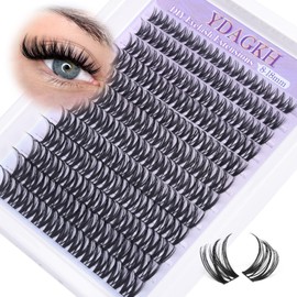 Wispy Lash Clusters Natural Eyelash Clusters 8-18mm Volume Lash Extension D Curly Cluster Eyelash Extensions Thin Band Individual Cluster Lashes 132Pcs DIY Eyelash Extension