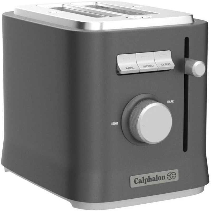 Calphalon 2-Slice Bagel Bread Toaster Extra Wide Slots, Stainless Steel,