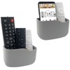 SUNFICON 2 Pack Adhesive Remote Control Holder Gray Wall Mount