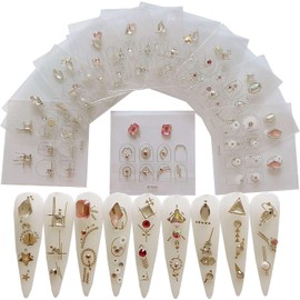 Nail Art Adhesive Sticker with Crystal Gem Rhinestones 3D