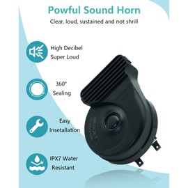 NEOGET Horns 12V Universal Loud Compact Thin Car Horn Kit Bass Deep Double Pitch for Auto Motorcycle Truck Bike Boat Upgrade