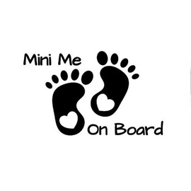 CCI Mini Me On Board Baby Feet Decal Vinyl Sticker|Cars Trucks Vans Walls Laptop|Black |6.5 x 4.0 in|CCI2137