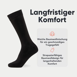 FM London Men's Smart Classic Socks, Black (Black), 39-45 (10 Pack)