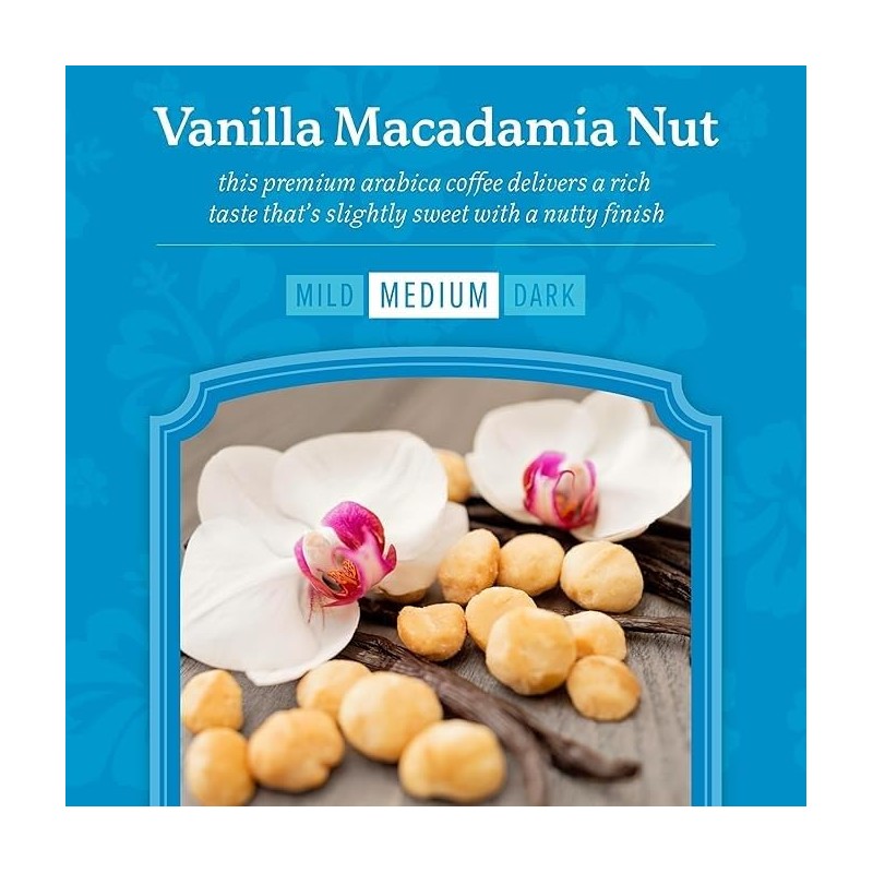 Kauai Coffee K-Cup Pods - Vanilla Macadamia Nut Flavor –