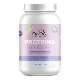 Proteina de Suero de Leche I Nuba I 1KG I 35 Servicios I 18g Por Servicio I Sabor Chai Vainilla I Adicionada con Colágeno y Ácido Hialuronico I Sin Az