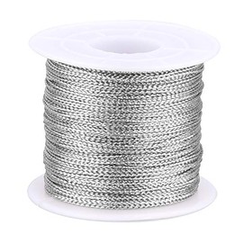 G2PLUS 100M Silver String Twine - 1mm Tinsel Thread Cord - Non-Elastic Metallic String for Crafts & Hanging Christmas Ornaments & Cards