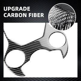 Car Gear Shift Display Frame, Real Carbon Fiber Covers for Alfa Romeo Giulia(2015-2019), for Stelvio(2017-2019), Protect Decor Stickers Interior Car Accessories, Black