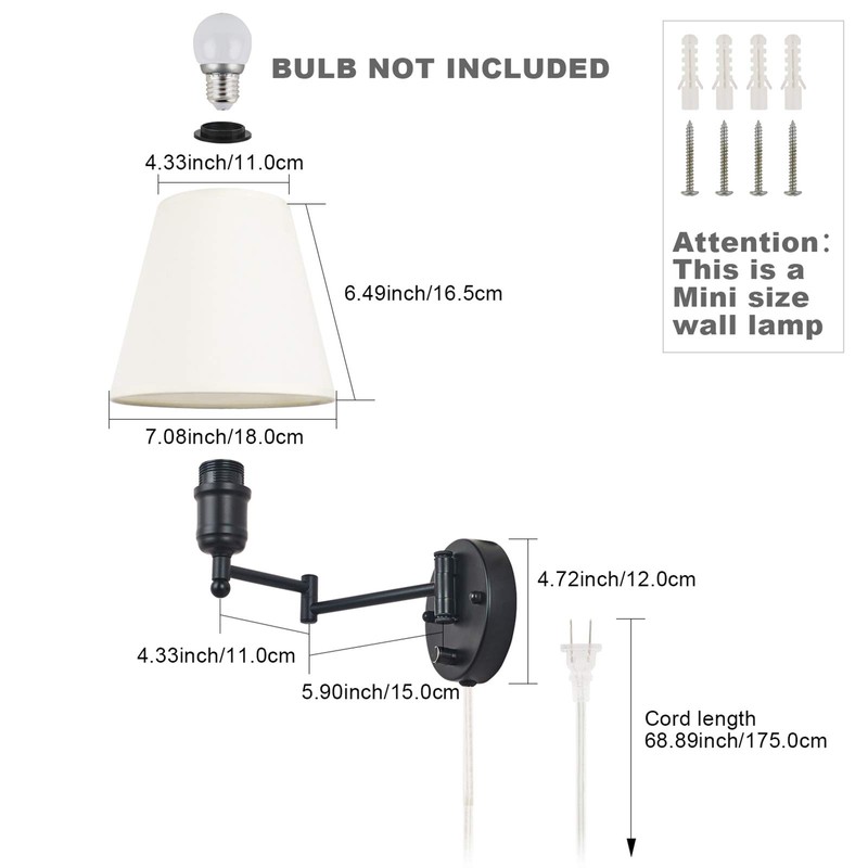 IC INSTANT COACH Swing Arm Wall Lamp Plug in Wall