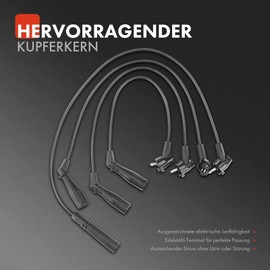 Frankberg 4x Ignition Cable Set Ignition Cable Compatible with Starlet P8 1.0L 1.3L 1989-1996 Replace# 90919-22329