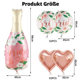 DazzJoy Bride to Be Decorative Rose Gold Balloons, Hen Party Decoration, Wedding Balloons, Bachelorette Party Accessories, Bachelorette Party Accessories, Hen Party Accessories, Women, Wedding