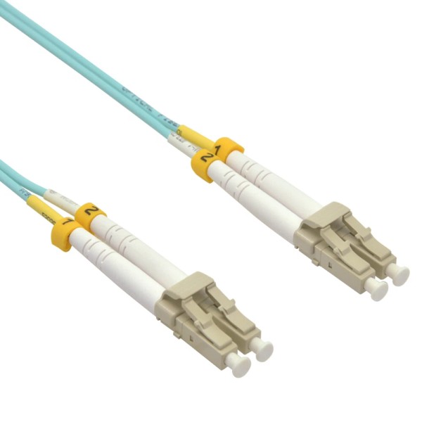 LucaCables 1.5m LC/UPC LC/UPC OM4 Multimoide Duplex OFNR 2.0mm Aqua