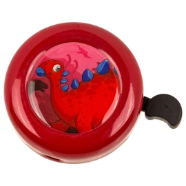 MIJOMA Children's Bicycle Bell - Colourful Metal Bells with Dinosaur Motifs - Durable, Loud and Easy to Assemble (Red)