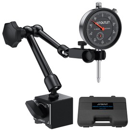 AUTOUTLET Dial Indicator with Magnetic Base 0-1 Inch Gage Set, 132lbs Universal Magnetic Base for Precision Measurements in Lathe, Milling Machine, and Surface Alignment