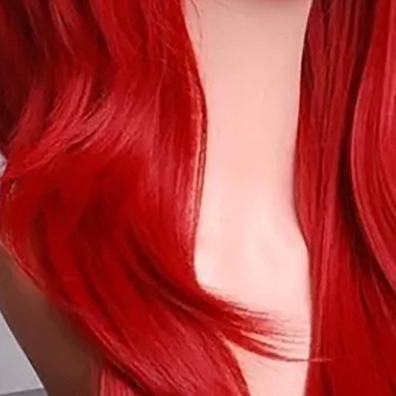 Peluca Roja Larga y Rizada, Peluca Roja para Mujer, Cabello