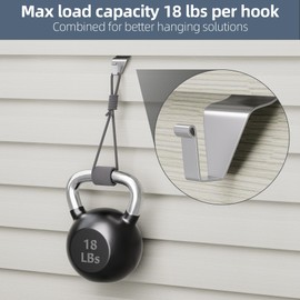 Vinyl Siding Hooks Hanger,10 Pack No Hole Siding Hanging Hanger,Heavy-Duty Stainless Steel Siding Hooks for Hanging on Patio,Vinyl Siding Clips Applicable to Outdoor or Holiday Decoration