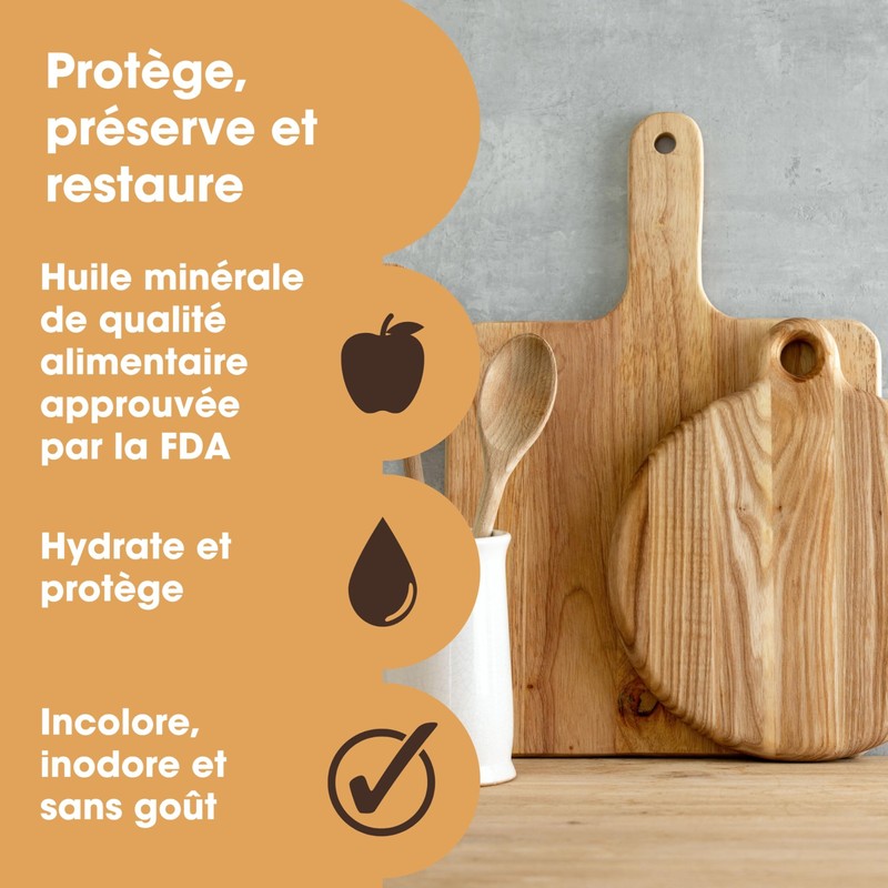 Olio per taglieri, 500 ml, olio minerale di qualità alimentare
