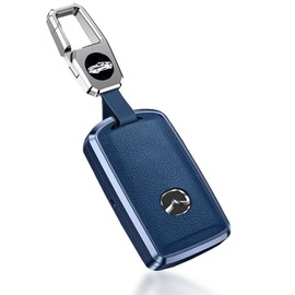 [Krovat] Mazda Key Case, Smart Key Compatible, Smooth Operation, Mazda 3 Accessories CX-5, CX-8, CX-30 [Strong Full Protection] Genuine Leather Universal, navy