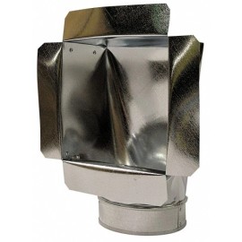 Made in USA Galvanized Side Ceiling Duct Box: 6" Round, 8" Square Outside, 7" Overall Height
