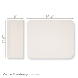 Nora's Nursery 3 Layer Cotton Prefolds 2 Pack with Snaps | Super Soft, Reusable, and Absorbent Cloth Diaper Liners | Gentle Cotton Diapering Solution for Babies