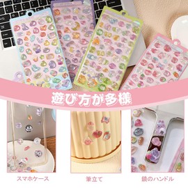 JIMIGUGU Stickers, 3D Stickers, Luminous, Lightweight, Portable, Multi-functional, Cute, DIY Diary, Album, Calendar, Suitcase, Helmet, Schedule, Office, School, Home, Business Use, Present, Mobile