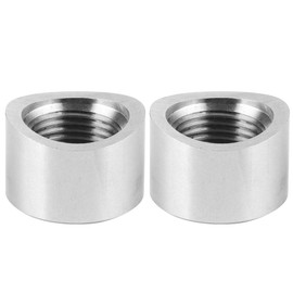 Oxygen Sensor Boss Nut 2pcs O2 Oxygen Sensor Accessories M18x1.5 Stainless Steel SS304 Replacement Parts Easy Installation Round Notched Nut Check Engine Light for Fixing M18x1.5 Sensor Hole
