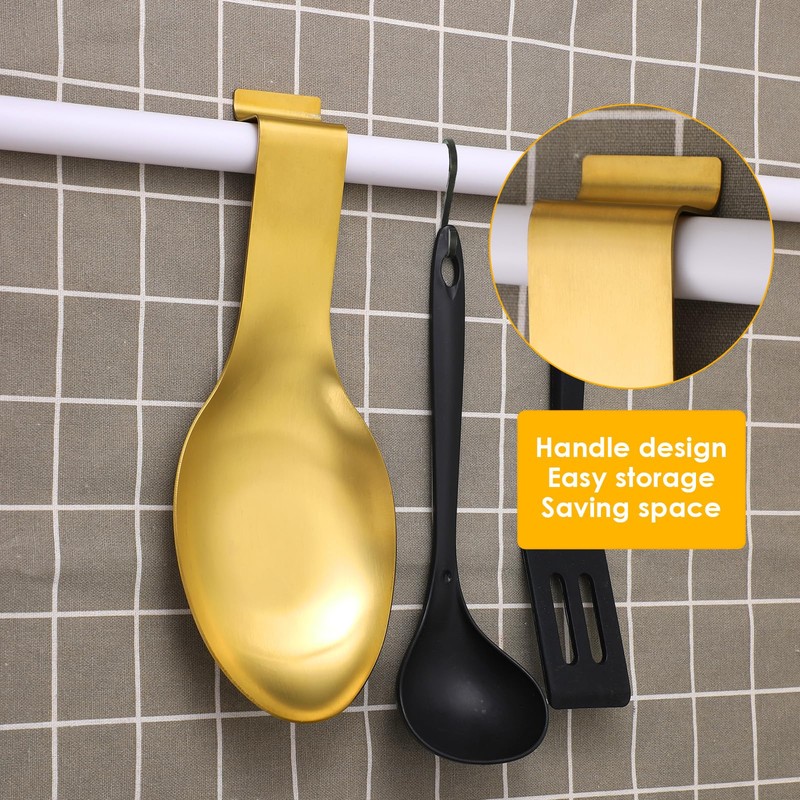 6 Pack 9.85 x 3.74 Inch Stainless Steel Spoon Rest,