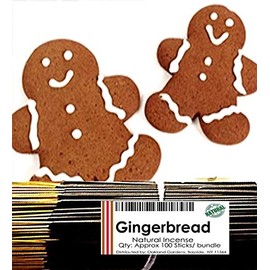 (G) Gingerbread Incense - Warm Gingerbread Right from The Oven, Blended with Sugar and Cinnamon - Natural Premium Incense By Oakland Gardens (Gingerbread (100 Sticks))