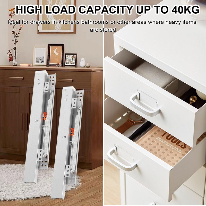 Underfloor Guides Floor Mounting Drawer Runners, 1 Pair 200 mm