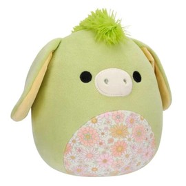 Squishmallows 7.5"" Juniper The Donkey with Floral Belly, Medium, Purple