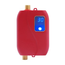 Tankless Water Heater Electric Water Heater 3000W Mini Hot Water Heater 110V Instant Hot Water Heater for Kitchen Under Sink Bath Home Use, 110V (Red)