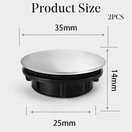 INSPUTO2 Packs Sink Hole Cover Stainless Steel Faucet Hole Cover Sink Hole Plate Stopper Cover Blanking Metal Plug for Bathroom Kitchen (Installing Hole for 31-40mm) L