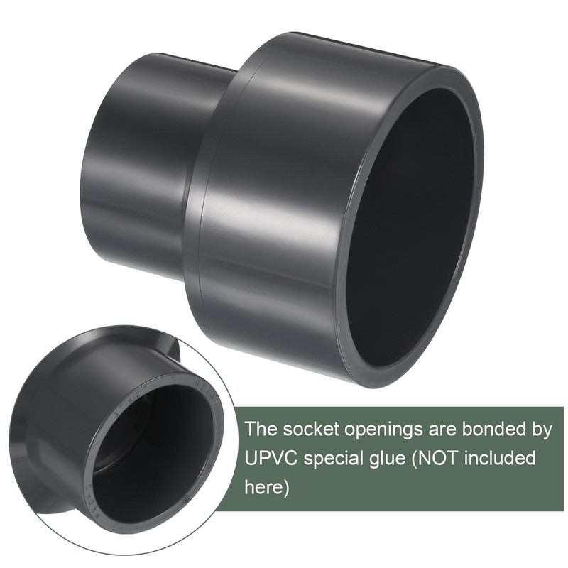 YOKIVE UPVC Reducer Fitting, Straight Adapter Connector Connect Pipe Socket