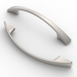 FURNIWARE Pack of 5 Handles, 96 mm Hole Spacing, Furniture Handles, Cabinet Handles, Kitchen Handles, Furniture Drawer Handles, Handles for Kitchen Cabinets, Cupboards, Drawer Handles, Brushed Satin