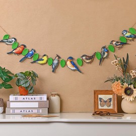 Cinnvoice Rustic Bird Party Decorations Felt Bird Garland Woodland Baby Shower Decorations 7.55 ft Retro Farmhouse Ornaments Vintage Nursery Decor for Woodland Birthday Party