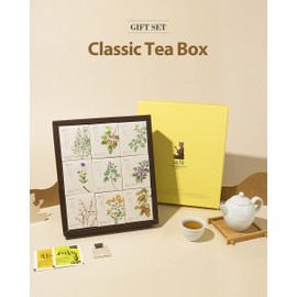 Ssanggye Classic Teabox Gift Set 1.51oz. (45 counts, 9 flavors x 5EA) Herb Floral Blended Signature Mulberry/Chrysanthemum/Persimmon Leaf/Red Bellflower/Burdock/Green/Hydrangea/Oriental Raisin Tree/Pumpkin&Red Bean Korean Tea Sampler