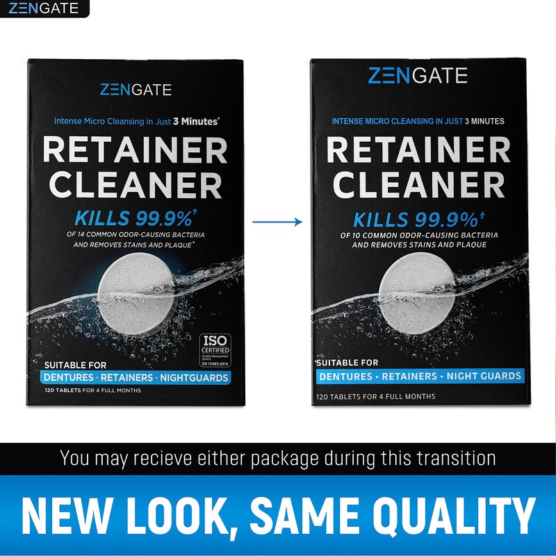 ZENGATE Retainer Cleaner Tablets - Quick 3-Minute Clean for Dentures,